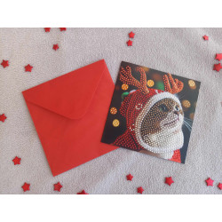 Carte peinture diamant Noël + enveloppe assortie