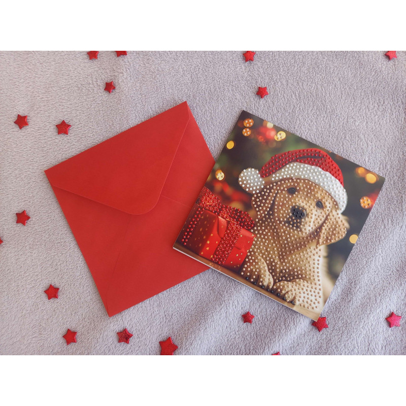 Carte peinture diamant Noël pop up + enveloppe assortie