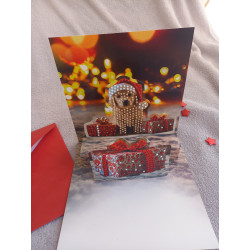Carte peinture diamant Noël pop up + enveloppe assortie