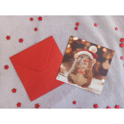 Carte peinture diamant Noël + enveloppe assortie