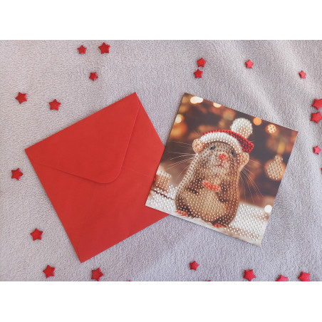 Carte peinture diamant Noël + enveloppe assortie
