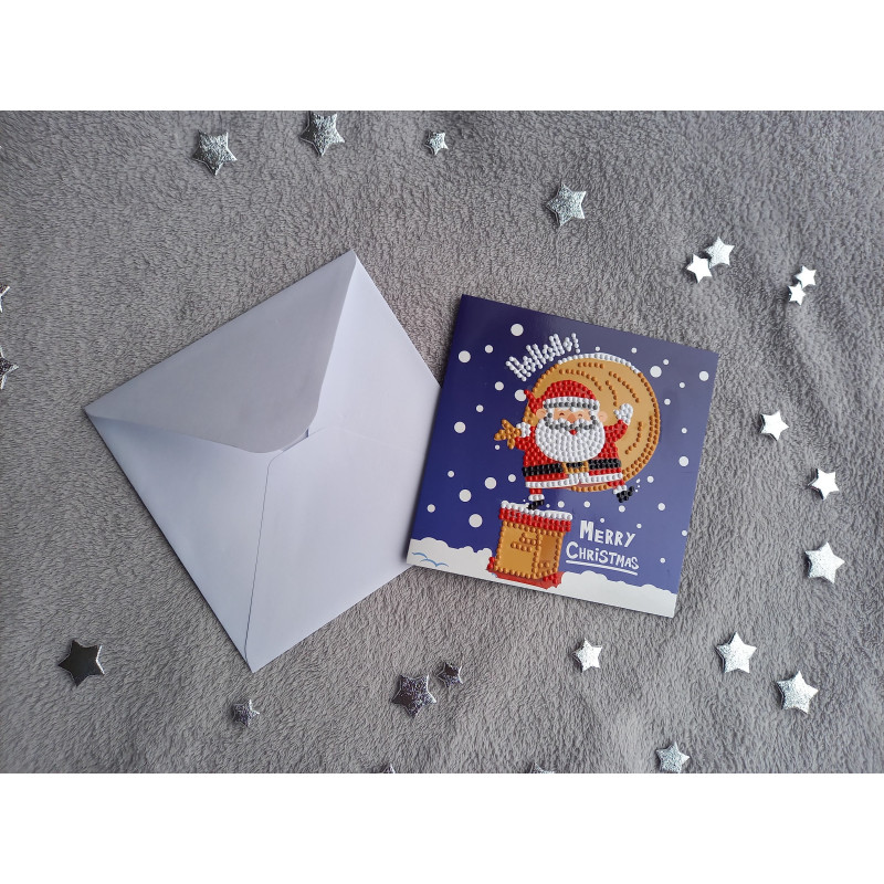 Carte peinture diamant Noël + enveloppe assortie