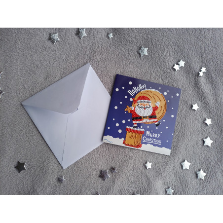 Carte peinture diamant Noël + enveloppe assortie