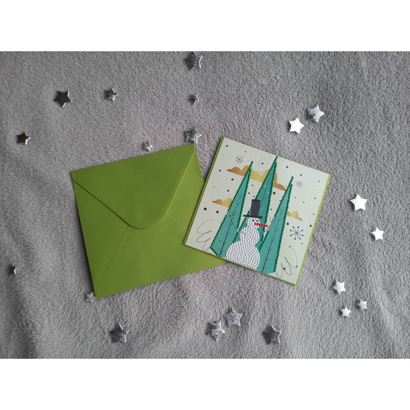 Carte peinture diamant Noël + enveloppe assortie