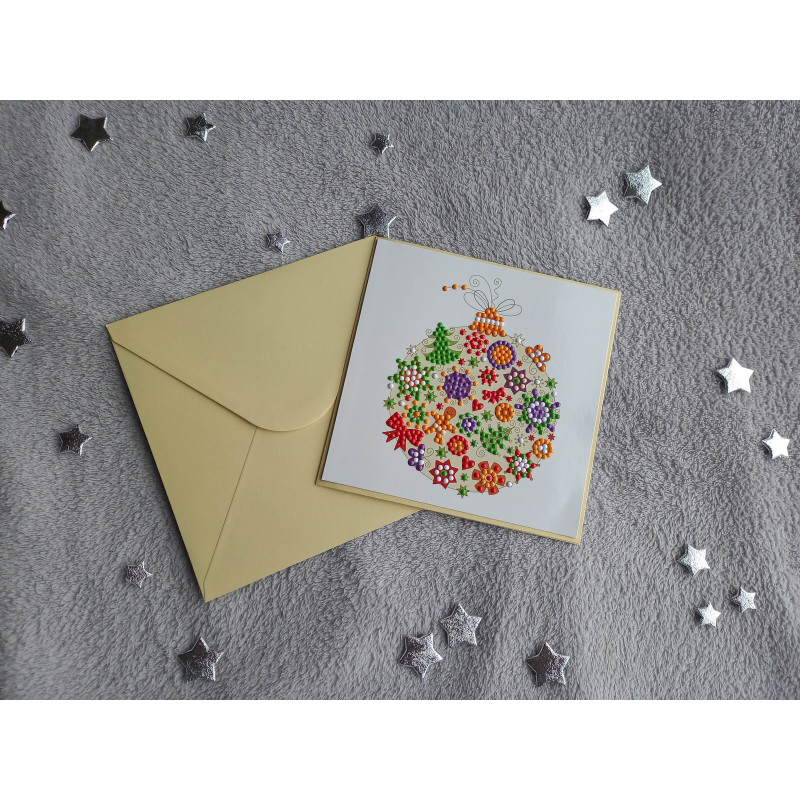 Carte peinture diamant Noël + enveloppe assortie