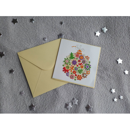 Carte peinture diamant Noël + enveloppe assortie