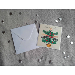 Carte peinture diamant Noël + enveloppe assortie