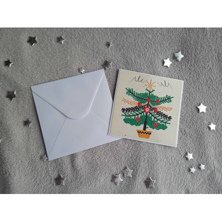 Carte peinture diamant Noël + enveloppe assortie