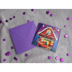Carte peinture diamant Noël + enveloppe assortie