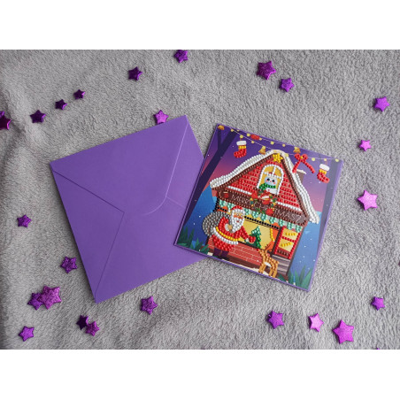Carte peinture diamant Noël + enveloppe assortie