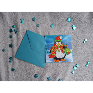 Carte peinture diamant Noël + enveloppe assortie