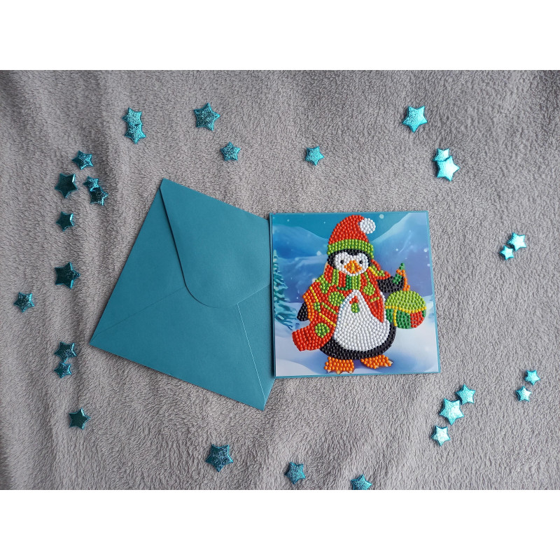 Carte peinture diamant Noël + enveloppe assortie