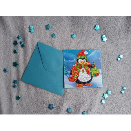 Carte peinture diamant Noël + enveloppe assortie