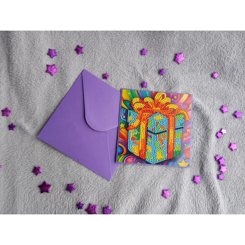 Carte peinture diamant + enveloppe assortie