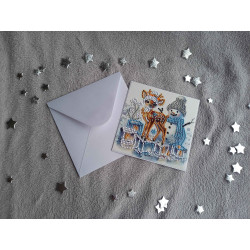 Carte peinture diamant Noël + enveloppe assortie