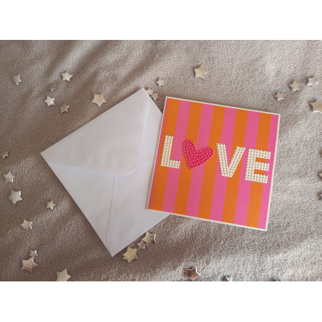 Carte peinture diamant + enveloppe assortie