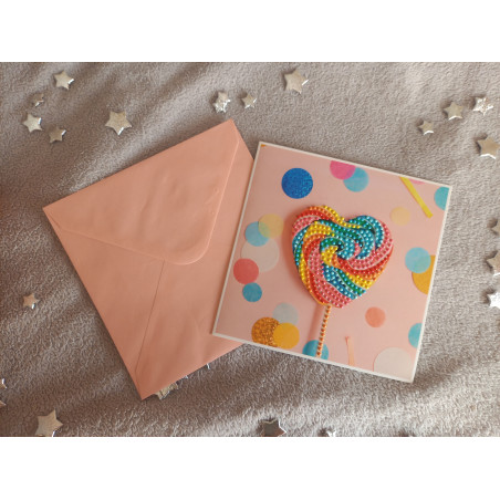 Carte peinture diamant + enveloppe assortie