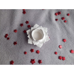 Bougeoir lotus blanc (naturel)