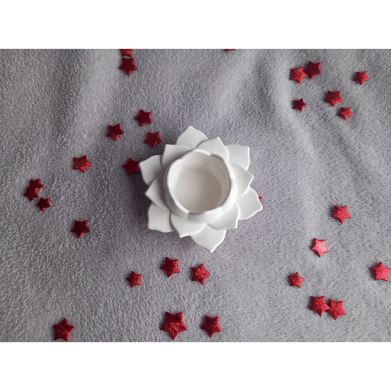 Bougeoir lotus blanc (naturel)
