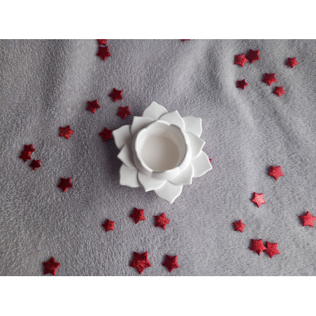 Bougeoir lotus blanc (naturel)