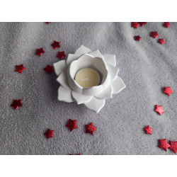 Bougeoir lotus blanc (naturel)