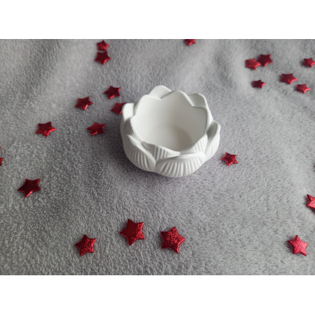 Bougeoir lotus blanc (naturel)