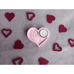 Bougeoir coeur - rose