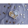 Bougeoir coeur - blanc (naturel) et or