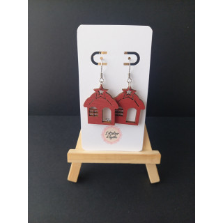 Boucles d'oreilles bois Noël