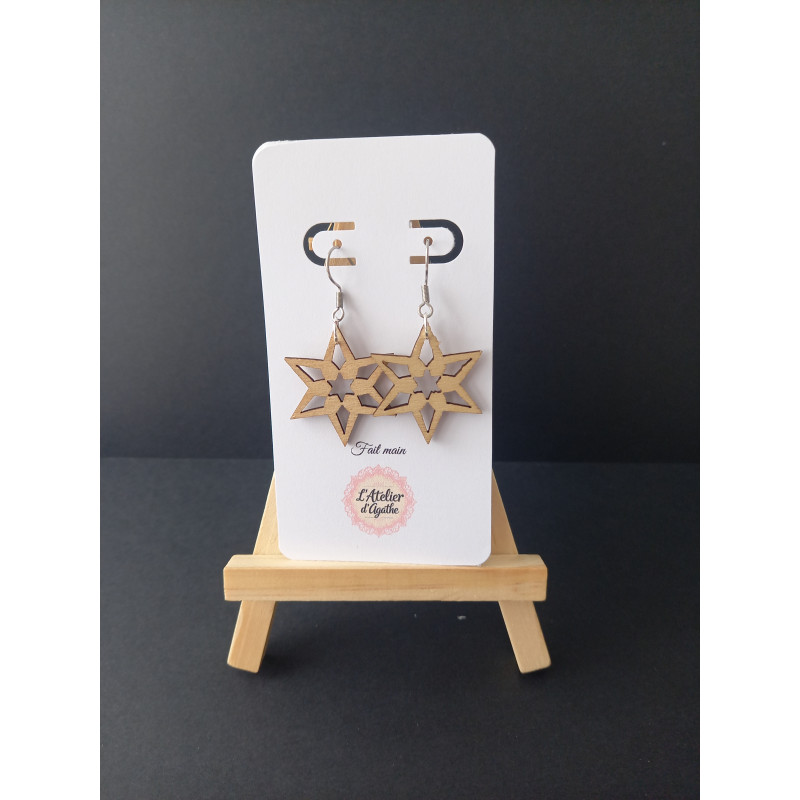 Boucles d'oreilles bois