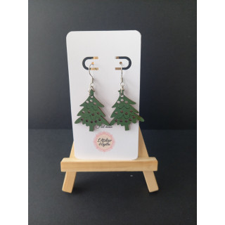 Boucles d'oreilles bois Noël
