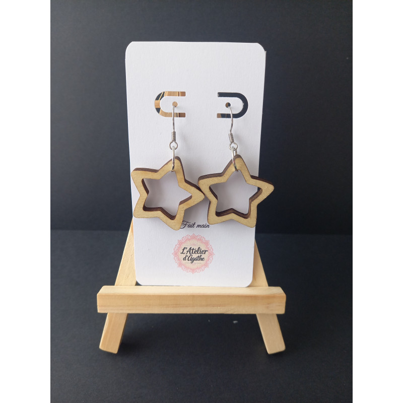 Boucles d'oreilles bois