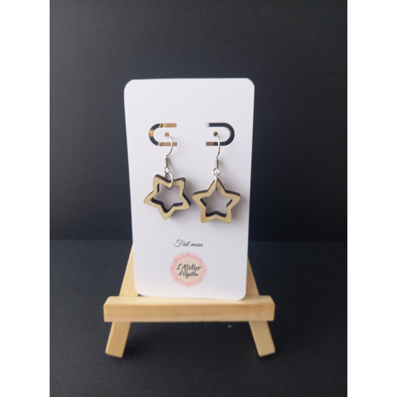 Boucles d'oreilles bois