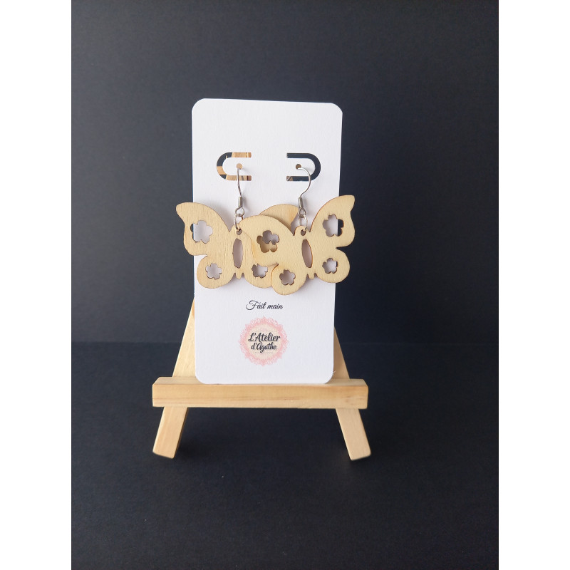 Boucles d'oreilles en bois