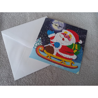 Carte peinture diamant Noël + enveloppe assortie