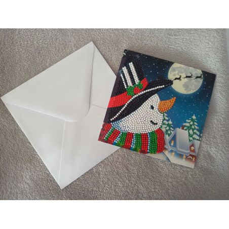 Carte peinture diamant Noël + enveloppe assortie