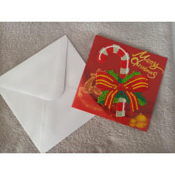 Carte peinture diamant Noël + enveloppe assortie