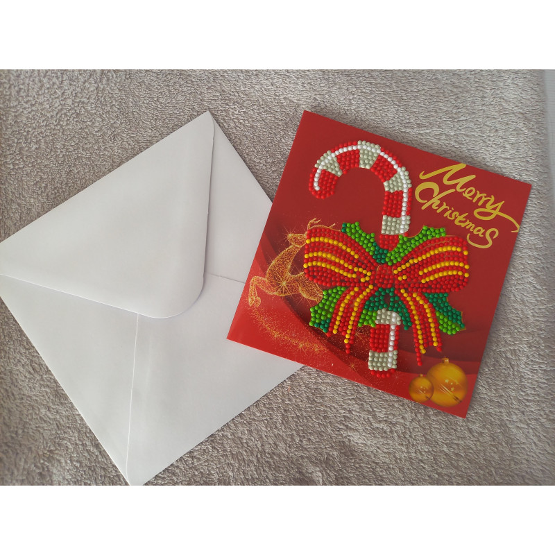 Carte peinture diamant Noël + enveloppe assortie