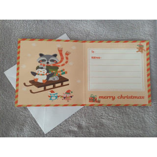 Carte peinture diamant Noël + enveloppe assortie