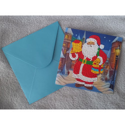 Carte peinture diamant Noël + enveloppe assortie