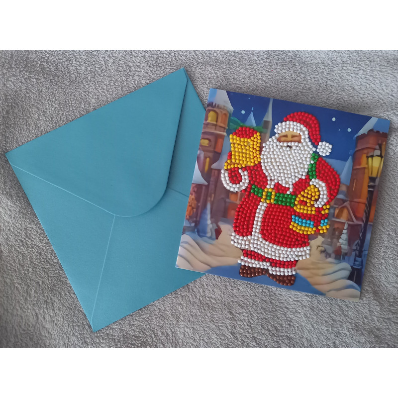 Carte peinture diamant Noël + enveloppe assortie