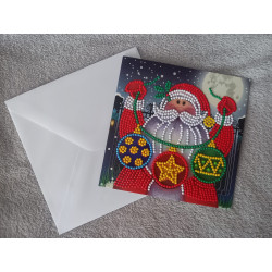 Carte peinture diamant Noël + enveloppe assortie