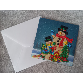 Carte peinture diamant Noël + enveloppe assortie