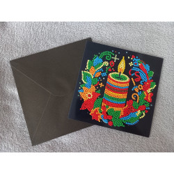 Carte peinture diamant Noël + enveloppe assortie
