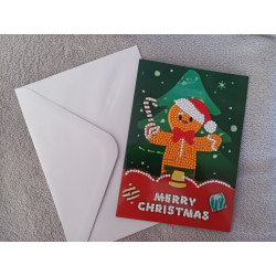 Carte peinture diamant Noël + enveloppe assortie