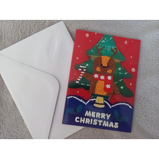 Carte peinture diamant Noël + enveloppe assortie