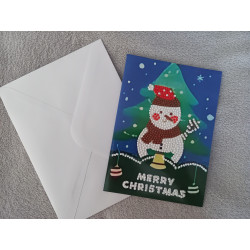 Carte peinture diamant Noël + enveloppe assortie