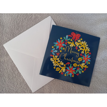 Carte peinture diamant Noël + enveloppe assortie