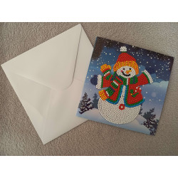 Carte peinture diamant Noël + enveloppe assortie