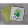 Carte trèfle 4 feuilles en iris folding + enveloppe assortie